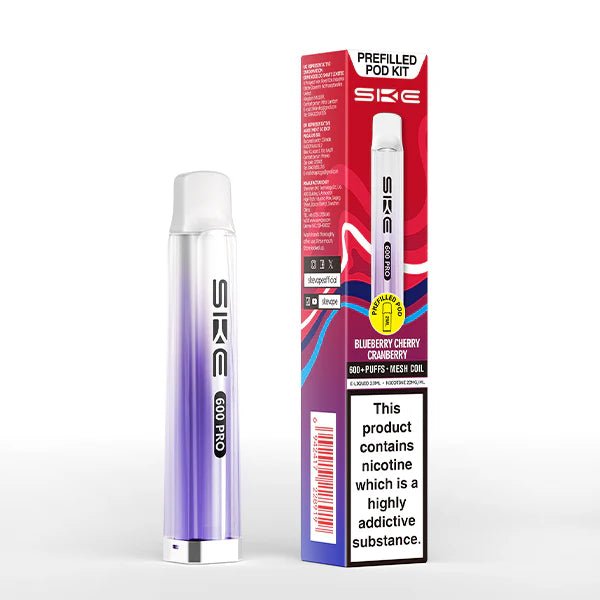 SKE 600 PRO vape kit blueberry cherry cranberry device and packaging on a white background - uk vape sales