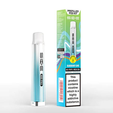 SKE 600 PRO vape kit blueberry lime device and packaging on a white background - uk vape sales