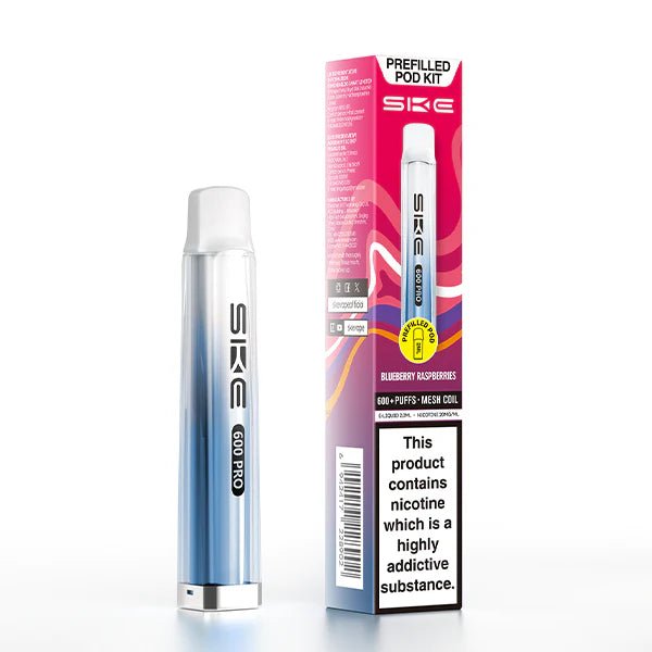 SKE 600 PRO vape kit blueberry raspberries device and packaging on a white background - uk vape sales