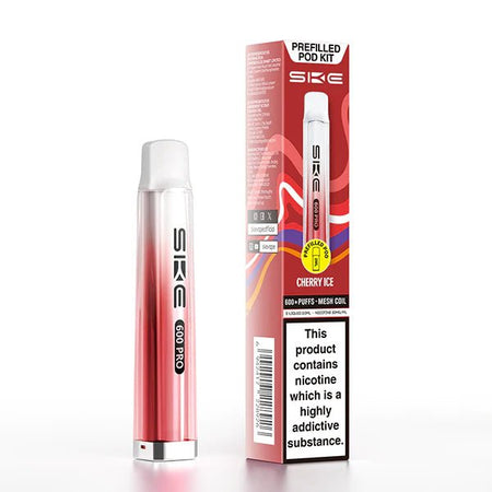 SKE 600 PRO vape kit cherry ice device and packaging on a white background - uk vape sales