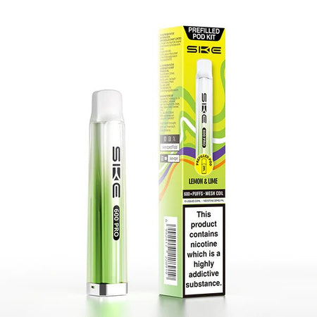 SKE 600 PRO vape kit lemon & lime device and packaging on a white background - uk vape sales