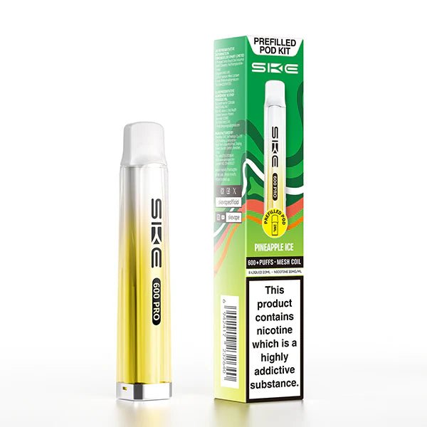 SKE 600 PRO vape kit pineapple ice device and packaging on a white background - uk vape sales