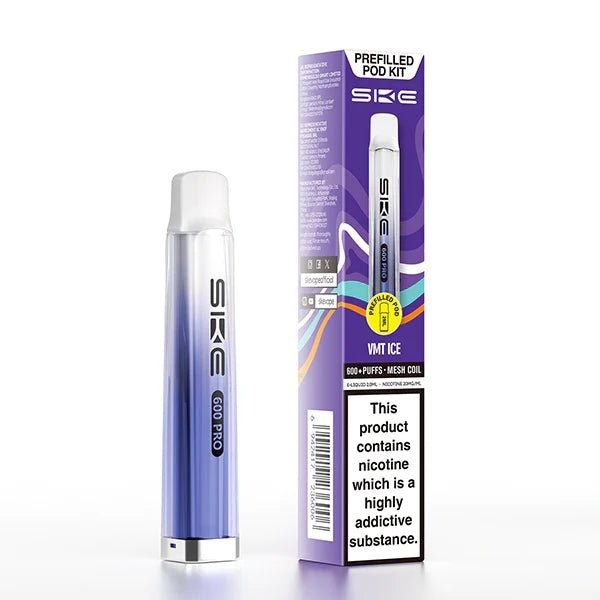 SKE 600 PRO vape kit vmt ice device and packaging on a white background - uk vape sales