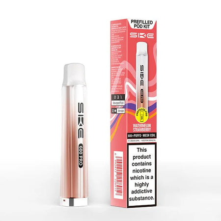 SKE 600 PRO vape kit watermelon strawberry device and packaging on a white background - uk vape sales