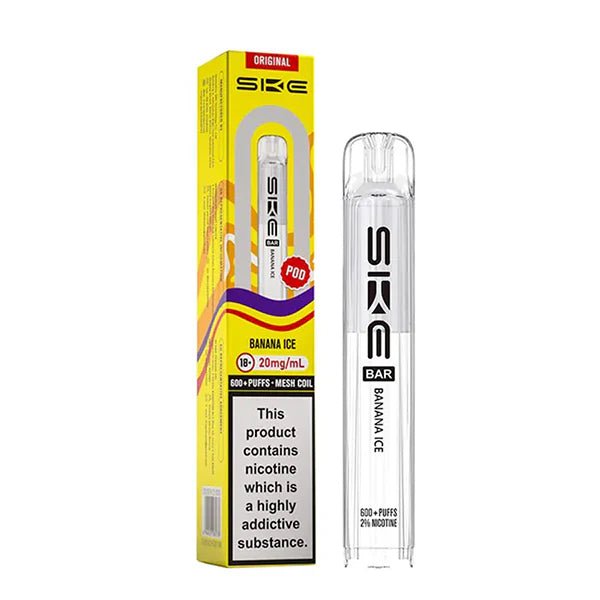 SKE Bar Original Refill Pods banana ice pod with packaging on a white background - uk vape sales