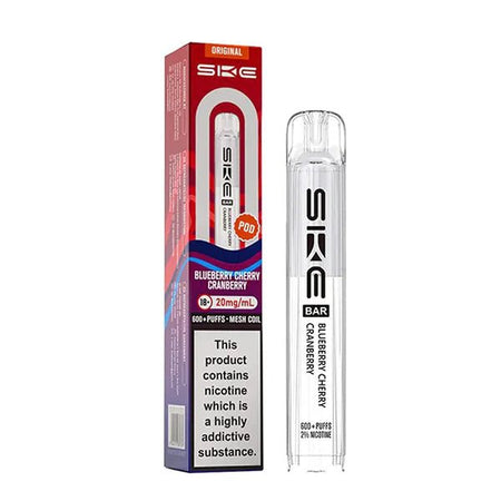 SKE Bar Original Refill Pods blueberry cherry cranberry pod with packaging on a white background - uk vape sales
