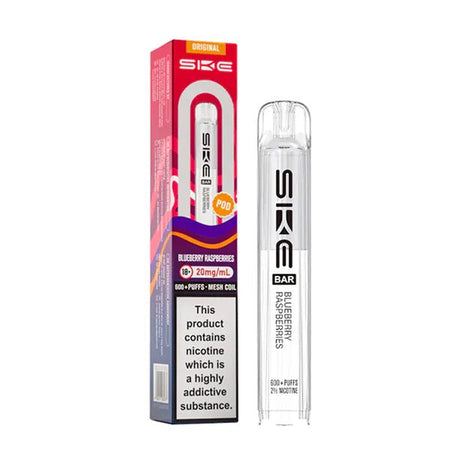 SKE Bar Original Refill Pods blueberry raspberries pod with packaging on a white background - uk vape sales