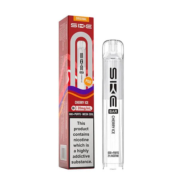 SKE Bar Original Refill Pods cherry ice pod with packaging on a white background - uk vape sales