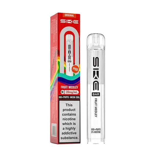SKE Bar Original Refill Pods fruit medley pod with packaging on a white background - uk vape sales