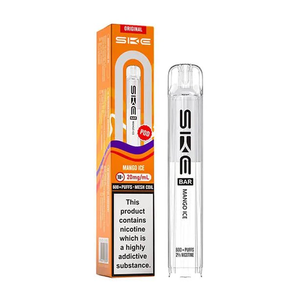 SKE Bar Original Refill Pods mango ice pod with packaging on a white background - uk vape sales