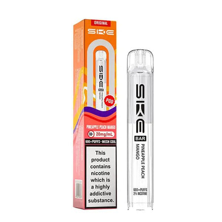SKE Bar Original Refill Pods pineapple peach mango pod with packaging on a white background - uk vape sales