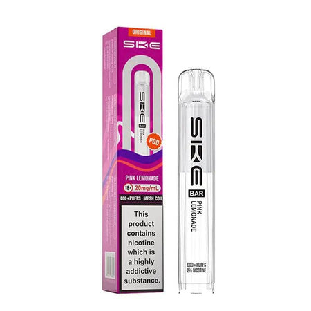 SKE Bar Original Refill Pods pink lemonade pod with packaging on a white background - uk vape sales