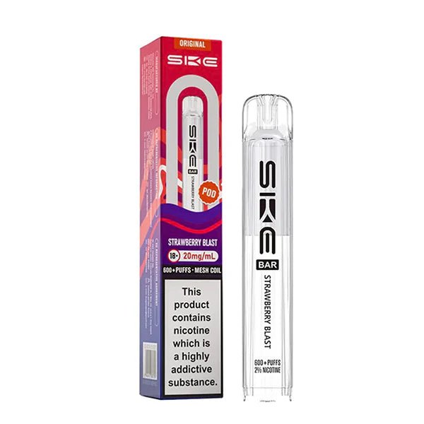 SKE Bar Original Refill Pods strawberry blast pod with packaging on a white background - uk vape sales