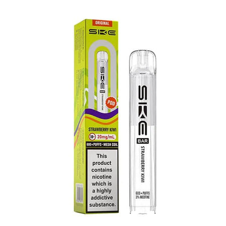 SKE Bar Original Refill Pods strawberry kiwi pod with packaging on a white background - uk vape sales
