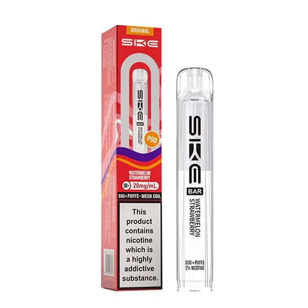 SKE Bar Original Refill Pods watermelon strawberry pod with packaging on a white background - uk vape sales