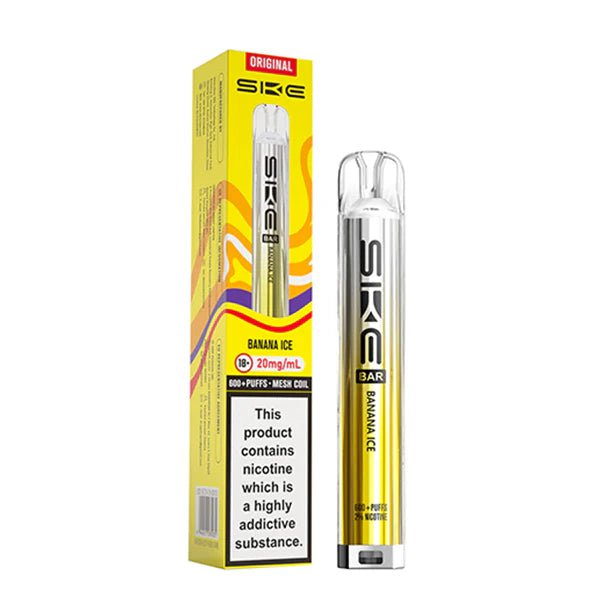 SKE Bar Original vape kit banana ice device and packaging on a white background - uk vape sales