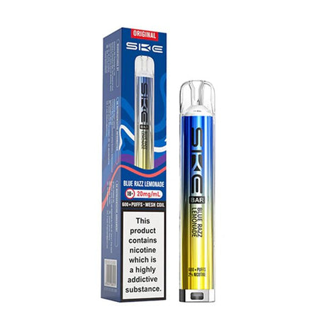 SKE Bar Original vape kit blue razz lemonade device and packaging on a white background - uk vape sales