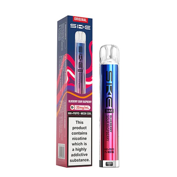 SKE Bar Original vape kit blueberry sour raspberry device and packaging on a white background - uk vape sales