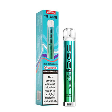 SKE Bar Original vape kit fresh menthol mojito device and packaging on a white background - uk vape sales