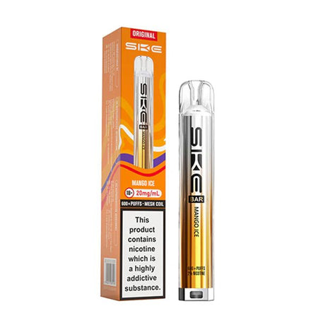 SKE Bar Original vape kit mango ice device and packaging on a white background - uk vape sales