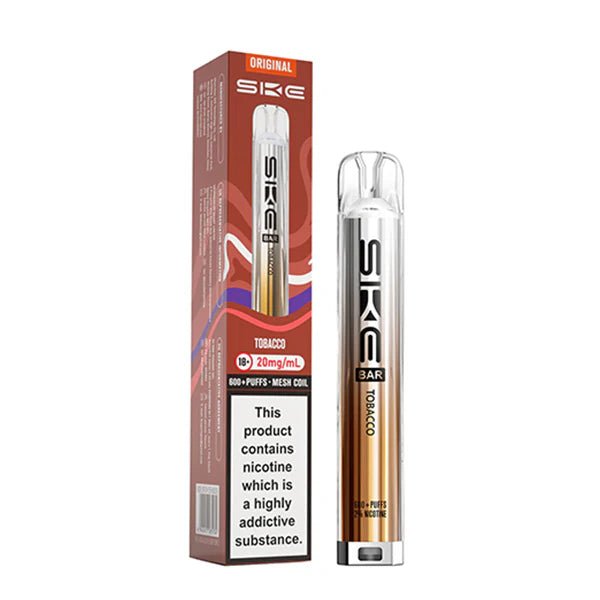 SKE Bar Original vape kit tobacco and packaging on a white background - uk vape sales