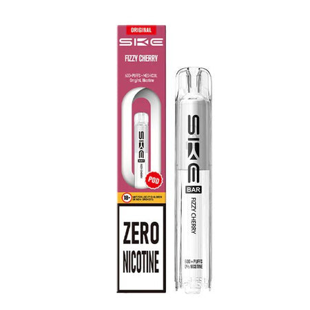 SKE Bar Zero Nicotine Pods fizzy cherry pod with packaging on a white background - uk vape sales