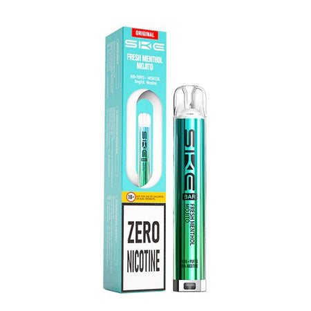 SKE Bar Zero Nicotine vape kit fresh menthol mojito device and packaging on a white background - uk vape sales 