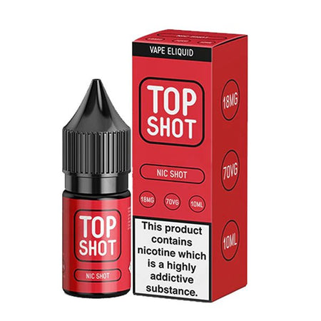 Top Shot Nicotine Booster Shots 18mg nic Shot 10ml Bottle With Packaging on White Background - UK Vape Sales