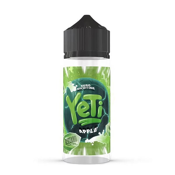 Yeti Blizzard E-Liquid apple 100ml shortfill bottle on a white background - uk vape sales