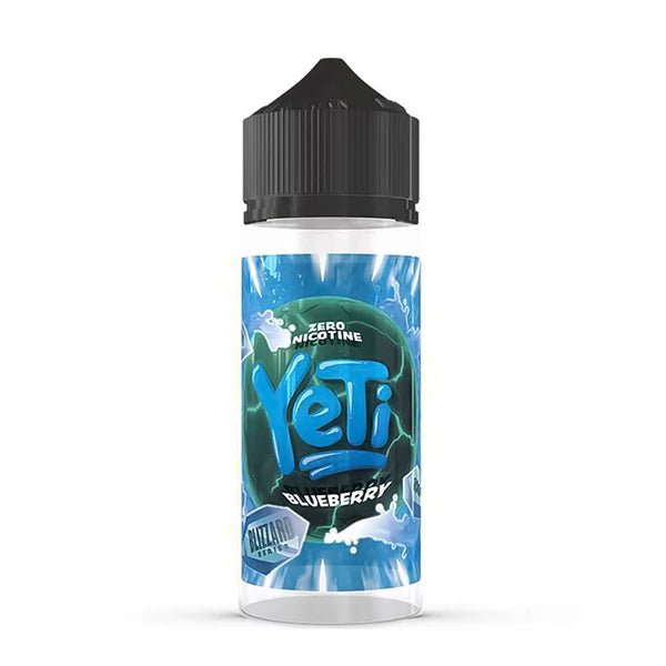 Yeti Blizzard E-Liquid blueberry 100ml shortfill bottle on a white background - uk vape sales