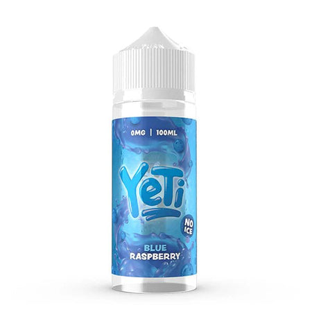 Yeti Defrosted E-Liquid blue raspberry 100ml shortfill bottle on a white background - uk vape sales