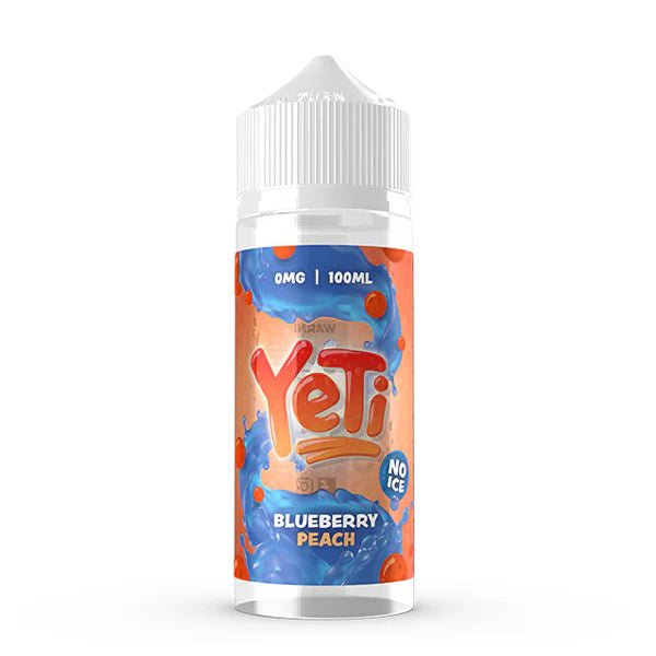 Yeti Defrosted E-Liquid blueberry peach 100ml shortfill bottle on a white background - uk vape sales