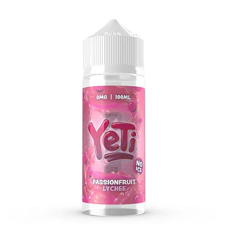 Yeti Defrosted E-Liquid passion lychee 100ml shortfill bottle on a white background - uk vape sales