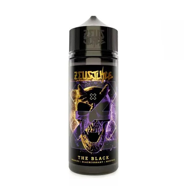 Zeus Juice E-Liquid the black 100ml shortfill bottle on white background - uk vape sales