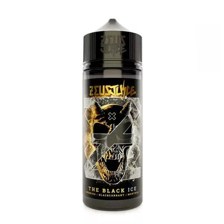 Zeus Juice E-Liquid the black ice 100ml shortfill bottle on white background - uk vape sales